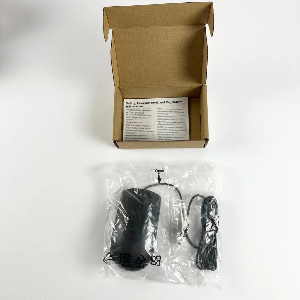 DELL Optical Wired Mouse Black‎ Unopened Box LED Tracking USB MS116-BK